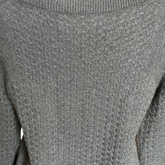 Loft Gray Metallic Rayon Wool Rabbit Hair Knit Sweater Size S - Picture 4 of 8